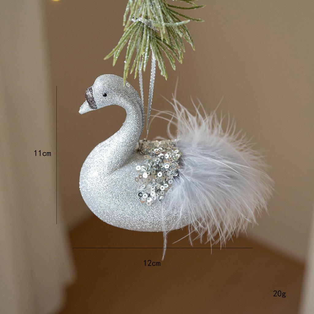 Elegant White Swan Christmas Tree Ornaments Realistic Feather Crafted Hanging Decor for Holiday Parties and Festive Home Decor