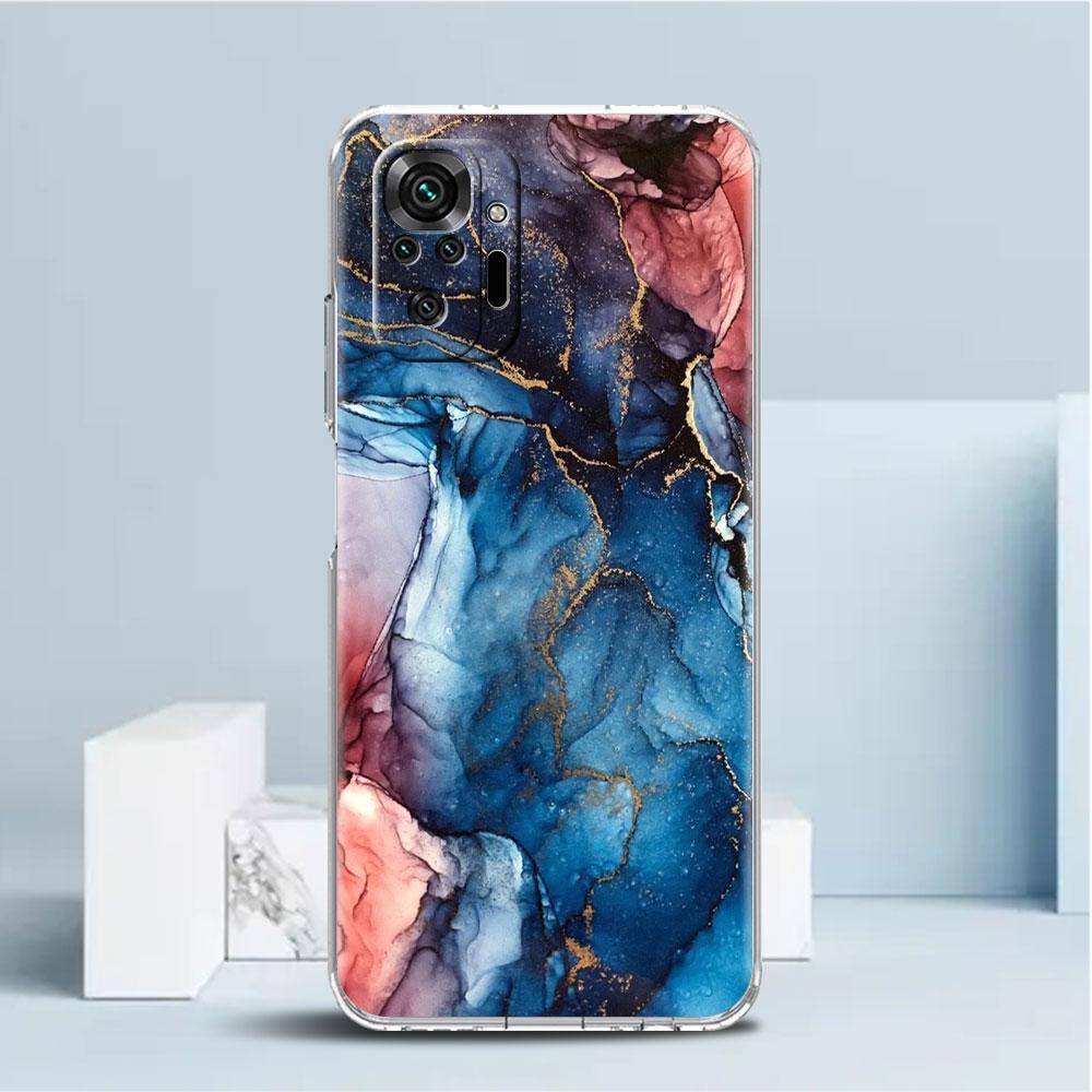 Marble Pattern Luxury Cool Clear Case For Xiaomi Redmi Note 11 Pro 10 9 9S 8 8T 7 9A 9C 9T 10 10C K40 Transparent Phone Cover