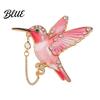 Sweater Brooch Pin Rhinestone Hummingbird Pin Oil Dripping Bird Lapel Jackets Decorative Badge Cardigan Coat Suits Accessories Jewelry Gift