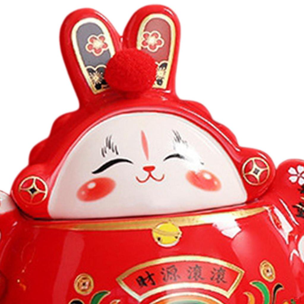 Year Wealth Lucky Figurine Ceramic Piggy Bank Decoration Home Office Decor for Good Luck Collectible