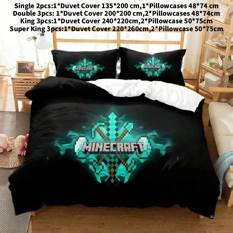 Minecraft Bedding Set With Cotton Fabric And Active Dye For 20m Bed Decor Gift