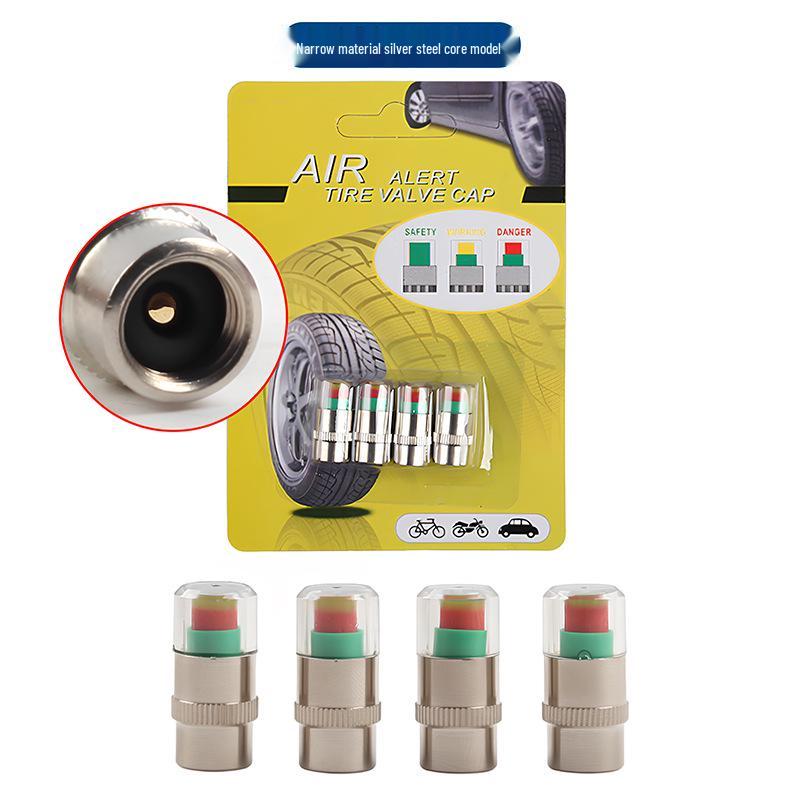 4-Pack Car Tire Pressure Monitoring Caps, 2.4BAR with Copper Core