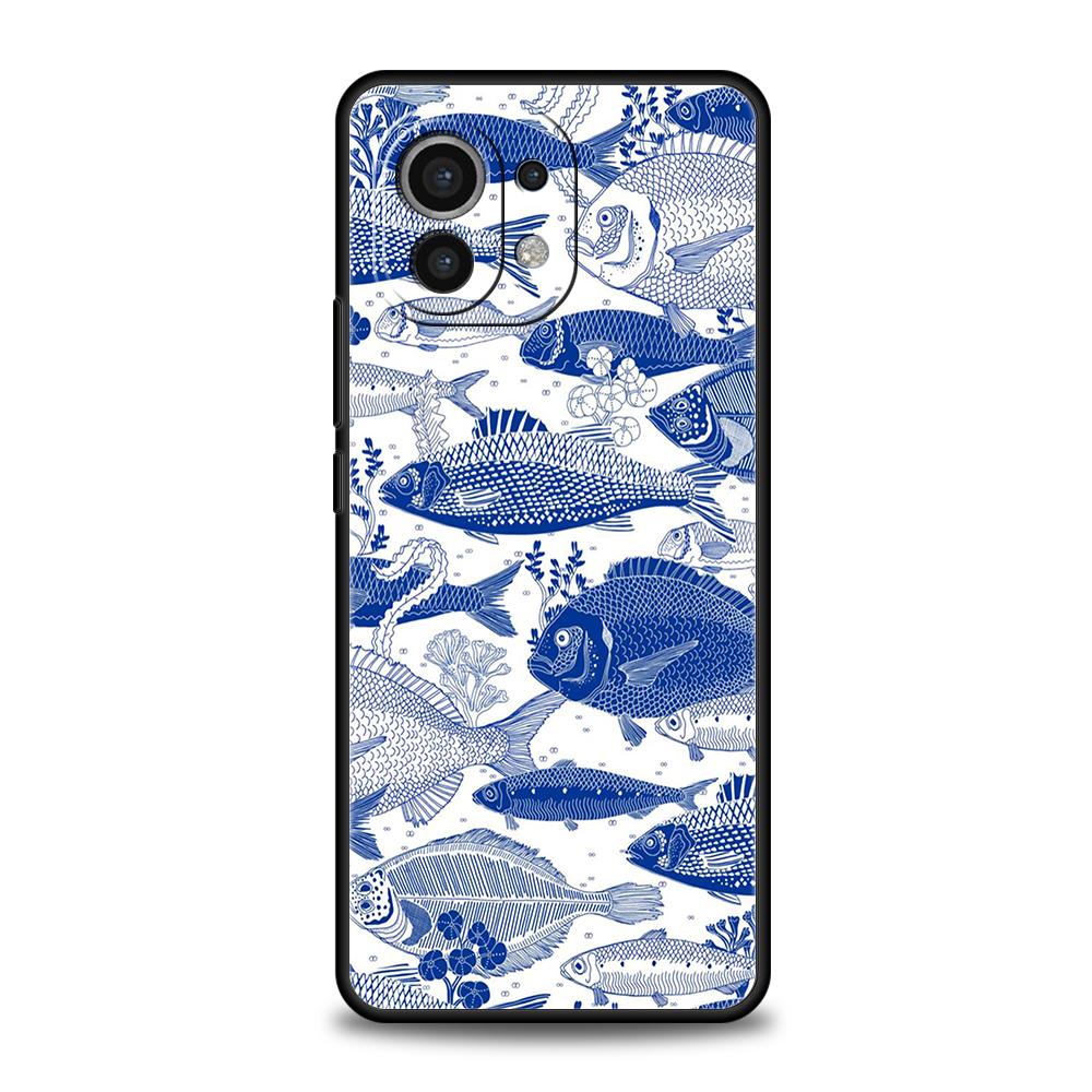 Phone Case Cover for Xiaomi Poco F7 F6 F5 F4 F3 X7 X6 X5 X4 X3 NFC M4 C51 C55 GT Pro 5G Soft TPU Fundas Blue Ocean Fish Capa Bag
