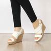 Allegra K Women's Wedge Sandals with Back Strap, Platform, and Ankle Strap, White, Size 27.0cm