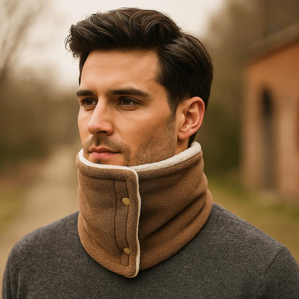 Fular Fleece Culoare Solidă Guler Cald din Fleece Polar Mască de Față Fular Tricotat de Iarnă Bărbați