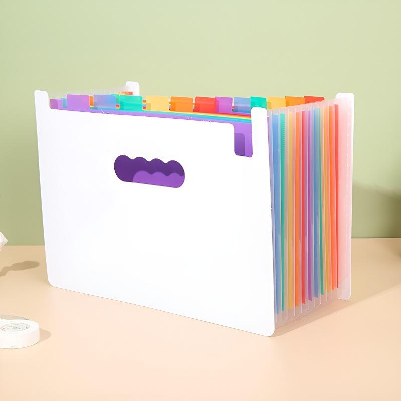 25-Fächer A4-Aktenordner mit Ziehharmonika und Klappe, Mehrschichtige Büro-Dokumentenaufbewahrung, Dreiseitige Versiegelung, PP-Schlüsselband-Design