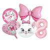 5pcs Marie Cat Bow Balloons Pink Girls Birthday Party Balloons Decoration Cartoon Marie Cat Animal Pet Balloon Baby Shower Decor