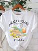 Aesthetic Amalfi Coast T Shirt Italy Lemons Shirt Harajuku Italian Spritz Shirts Beach Aesthetic Clothes Trendy Y2k Top