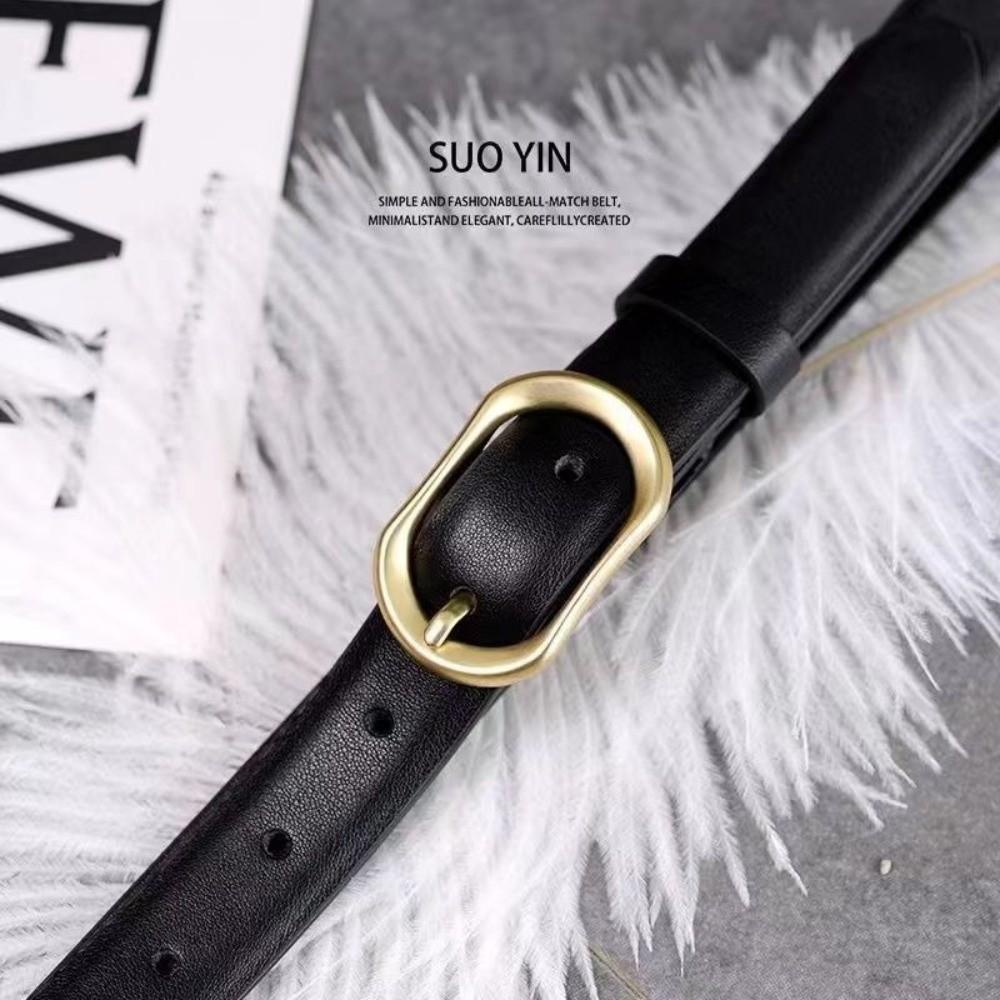 Adjustable Ladies Thin Soft Waistband With Gold Buckle Jeans Belt  Casual Wear