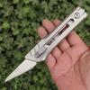 New 130mm TC21 Titanium Utility Knife With Back Clamp Paper Cutter Broken Window Escape Knife Outdoor Camping Hunting Tool