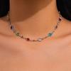 Dopamine Colored Ceramic Bead Necklace Sweet Beauty Instagram Trendy Light Luxury Design High-End Feeling Neck Chain Jewelry