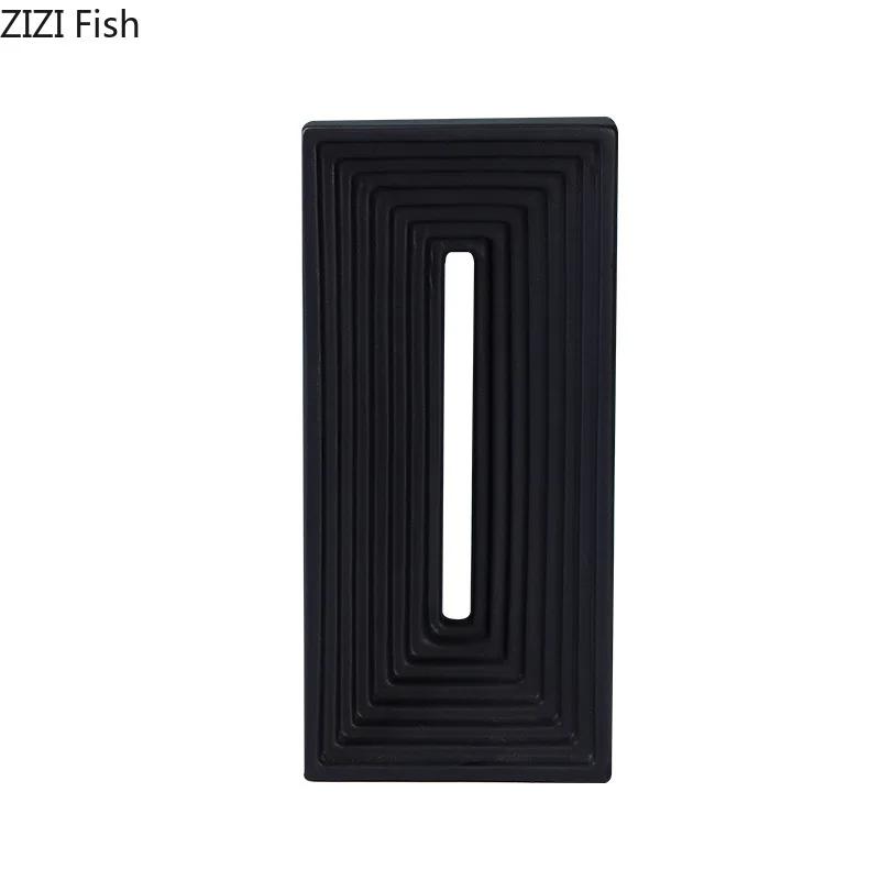 Square Ceramic Geometric Sculpture Abstract Artwork Ornaments Desk Decoration Minimalism Square Arch Statue Modern Home Decor