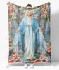 Virgin Mary Blanket Our Lady of Guadalupe Flannel Blanket Warm Gifts for Mom Cozy Fuzzy Throw Sofa Couch Bedding Living Room