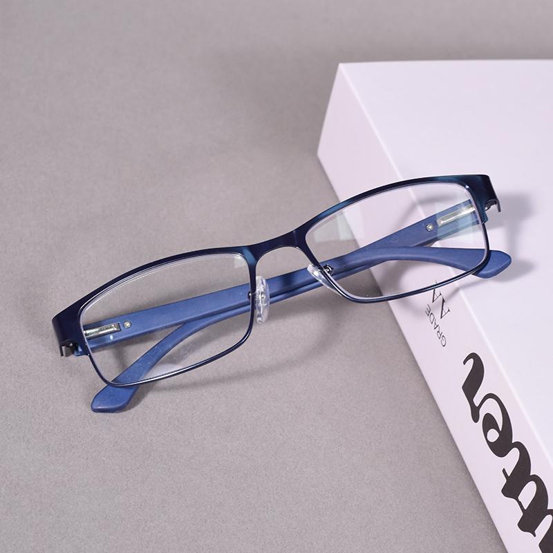 

Blue Light Blocking Reading Glasses Men Digital Device Readers Metal Material Frame with Spring Hinge Square Frame For Men Women+100+150+200 2.5