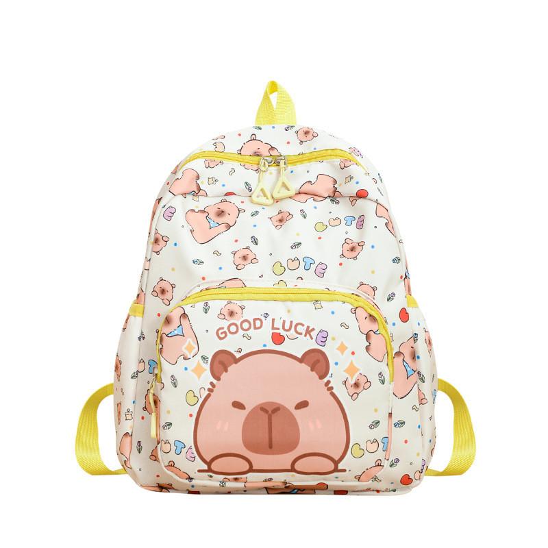 Cartoon Cute Capybara Letter Pattern Children Backpack For Children Young