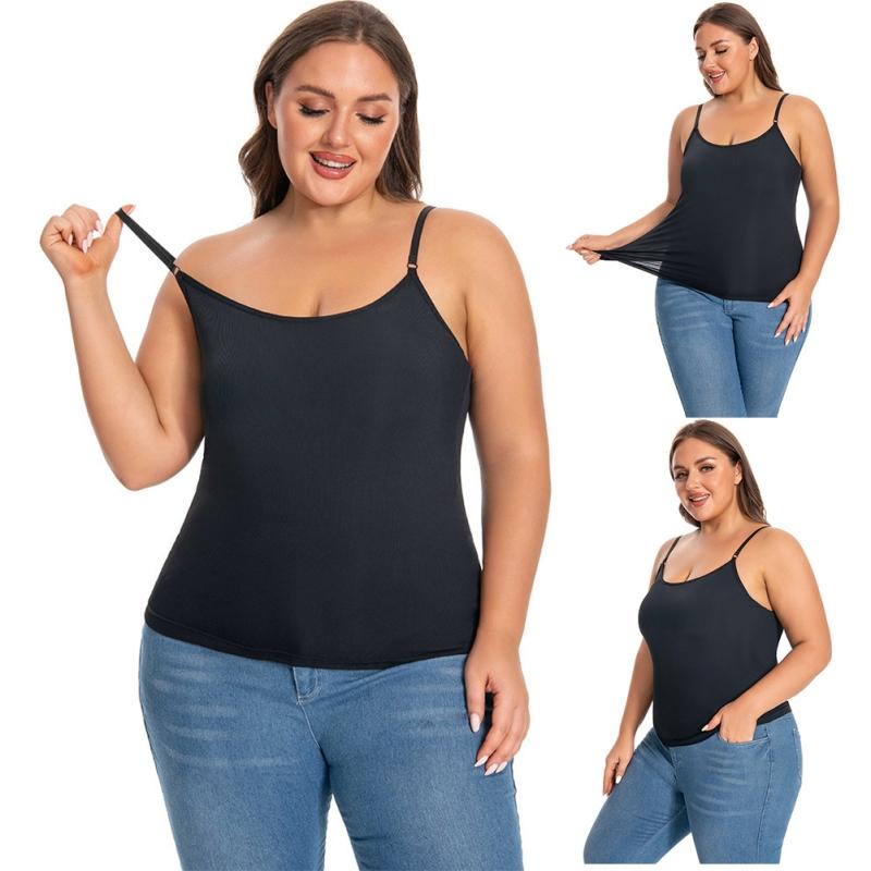 Women Large Size Camisole Adjustable Strap Vest Sleeveless Top