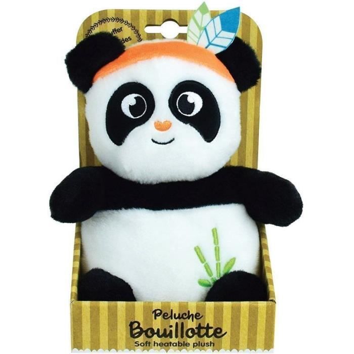 INDIAN PANDA Hot Water Bottle Plush Toy - JEMINI - H 21 Cm - White and Black - Baby