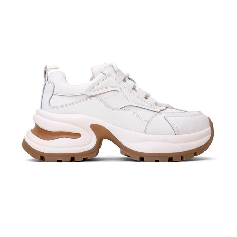 

Женские туфли для папы на толстой подошве, увеличивающие рост, новые весенние модные универсальные повседневные кроссовки для женщин 40 белый