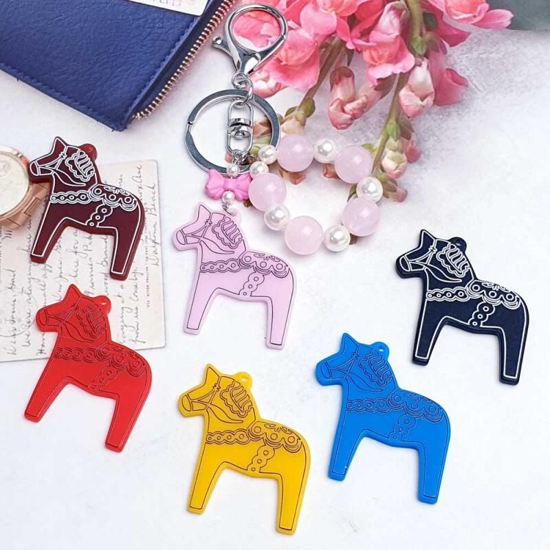 Dalahose Keychain Animal Horse Pendant Accessory Rich