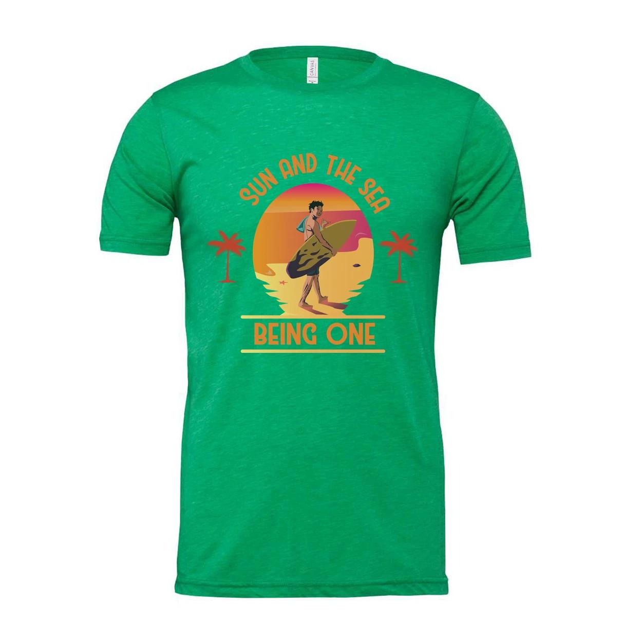 Unisex Surfing Graphic Tee With Sunset Beach Scene And Palm Trees For Beach Love 2XL