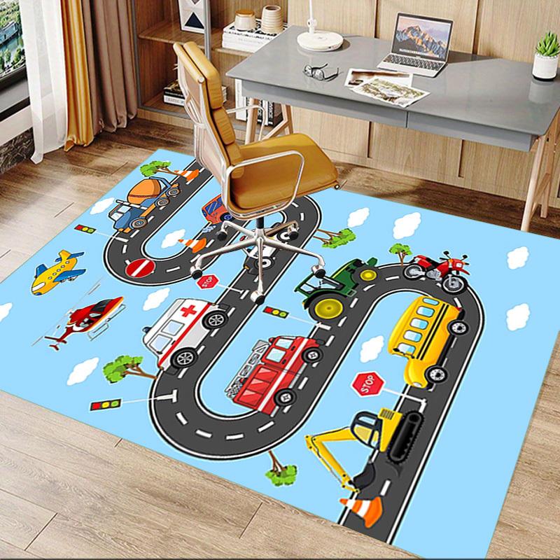 1PC Transportation Vehicle Extra Large Non-Slip Floor Carpet, Office, Family, Bedroom, Studio - Large Area Rug Indoor Rugs, Vibrant Colors-W226