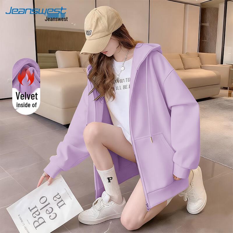 

Jeanswest Women s Plush Lined Zip-Up Hoodie 2XL