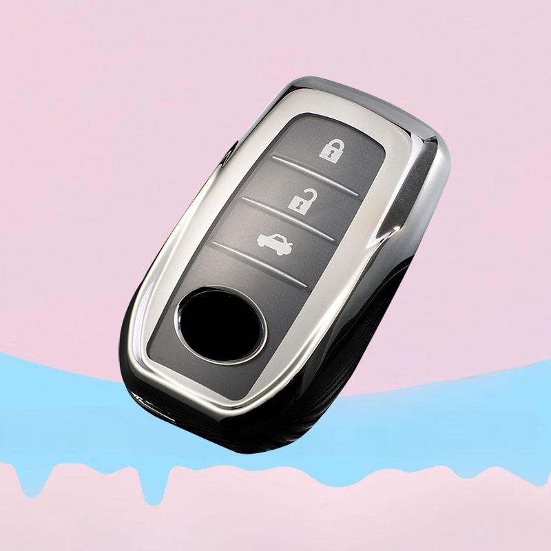 TPU Car Key Case Holder Key Cover For Toyota Hilux Fortuner Land Cruiser Prado Camry Coralla Crown RAV4 Highland LC TLK Yaris