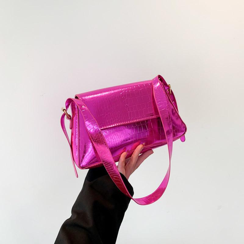 Fashionable Korean Style Pu Shoulder Bag For Women 2024 Spring Urban Minimalist Crossbody Bag розы красного
