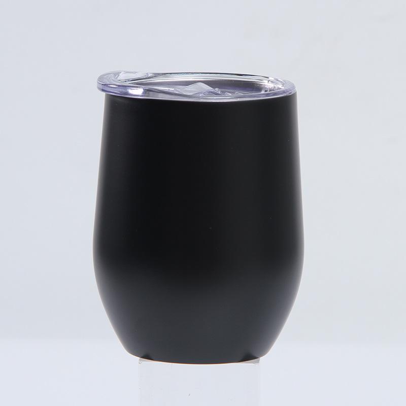 12oz Eierschalenförmiger U-förmiger Edelstahl-Vakuum-Weinbecher mit Bauchdesign