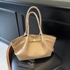 Large-capacity Retro Bag Women's Spring and Summer New Versatile Casual Niche Pleated Shoulder Bag Commuter Tote Bag