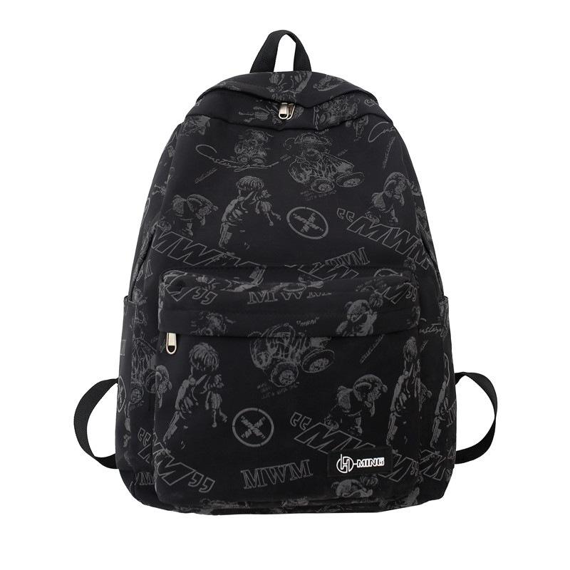 School season student backpack graffiti couple backpack large capacity junior high school campus bag