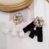 Fabric Bow Tie Brooch Pin Lace Bowknot Cravat Crystal Women 'S Shirt Collar Pins Fashion Jewelry Clothing Accessories