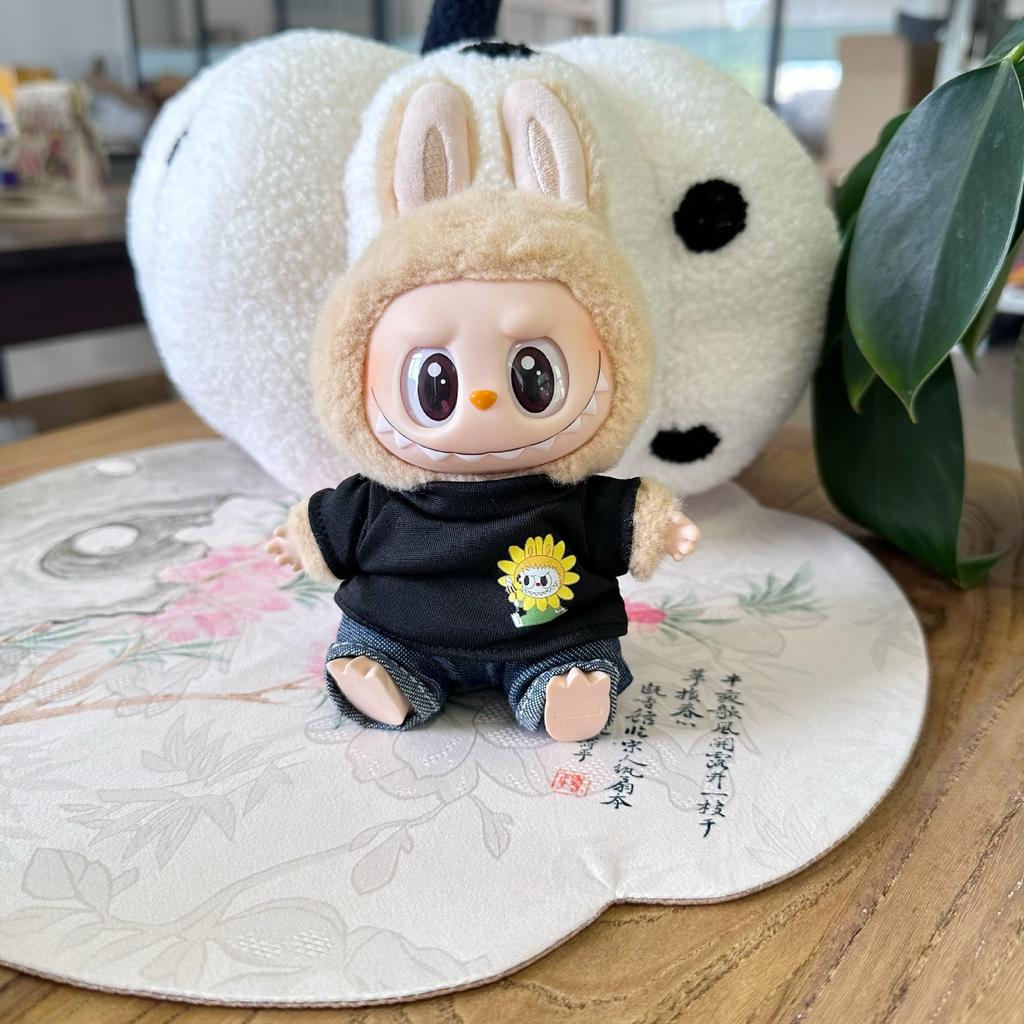 Clothes only] On ortwo generations of LABUBU doll clothes Labubu sat at the party and replaced the black shirt and glasses suit.