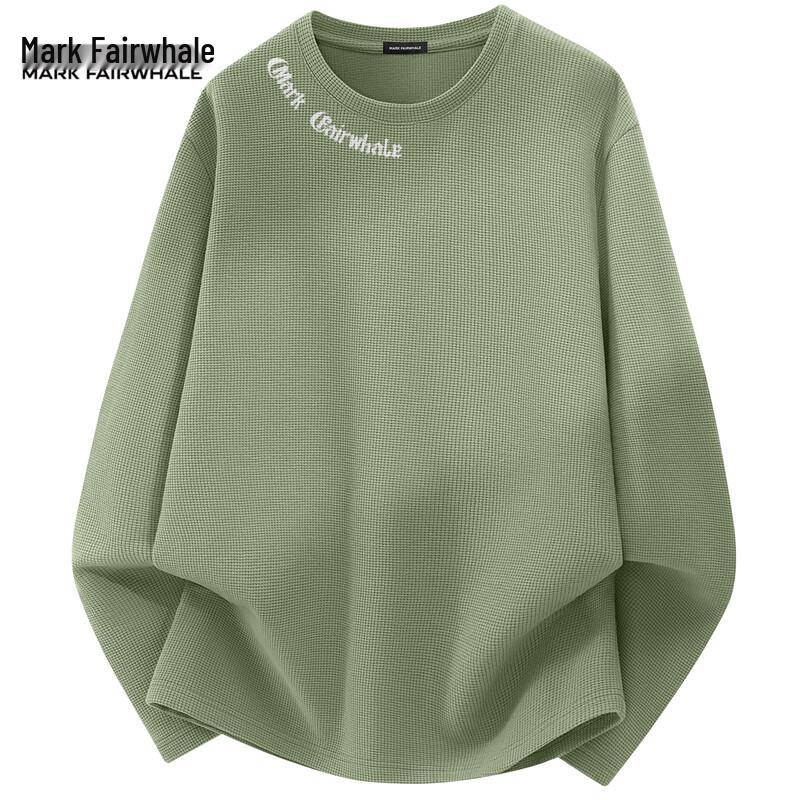 Mark Fairwhale Men's Waffle-Knit Long-Sleeve Round-Neck T-Shirt