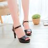 Korean Style Women's Peep-Toe Sandals, Summer 2026 - Versatile High Heels with Single Strap and Waterproof Platform
