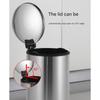 304 Stainless Steel Waste Bin with Slow Close Technology Foot Pedal and 90 Degree Lid Stay for Easy Cleaning