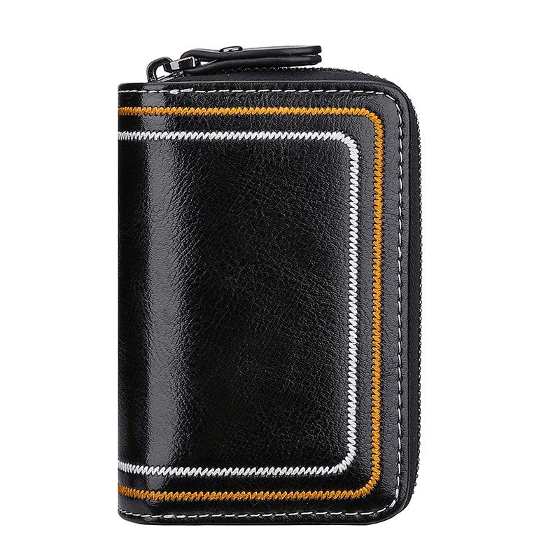 

Индивидуализированная многофункциональная сумка для ключей от машины, интегрированная сумка для карт, унисекс кожаная сумка для ключей от машины, держатель для кредитных карт с RFID-защитой чёрный