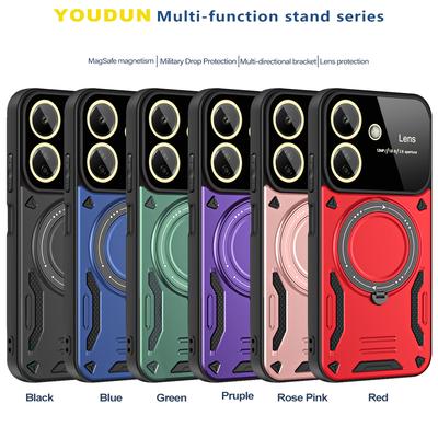 Magnetic Shockproof Armo Case for Xiaomi POCO C75 4G C65 C71 Global C31 Poco C3 Bracket Lens Protect Ring Magsafe Cover Funda