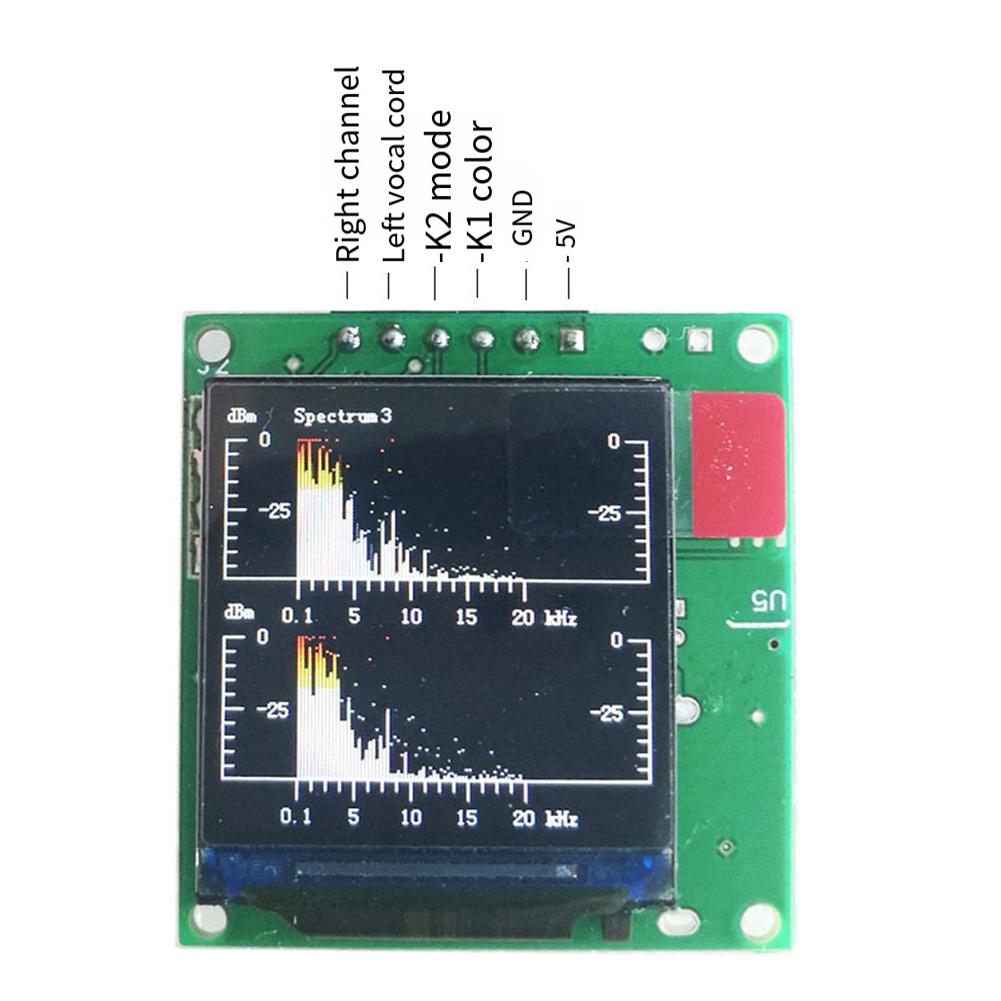 Compact 1.3 LCD Music For Spectrum Analyzer With Dynamic Color Display And Clock Music For Spectrum Display Module