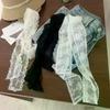 Y2K Floral Bow Lace Waistband Long Tie Up Thin Waist Belt Elegant Dress Jeans Decorative Belt Multifunctional Lace Scarf Hair