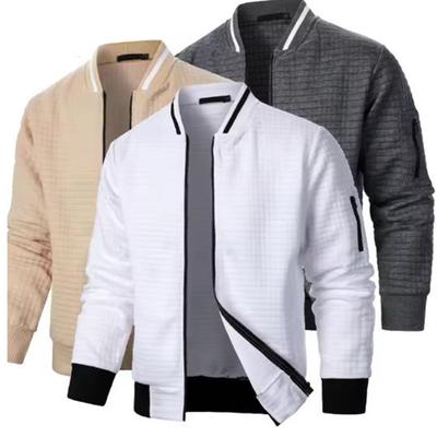 Mens Long Sleeve Zipper Jacket Coats Stand Up Sweatshirts Outdoor Streetwear Autumn Warm Solid Color Baseball Jacket Men