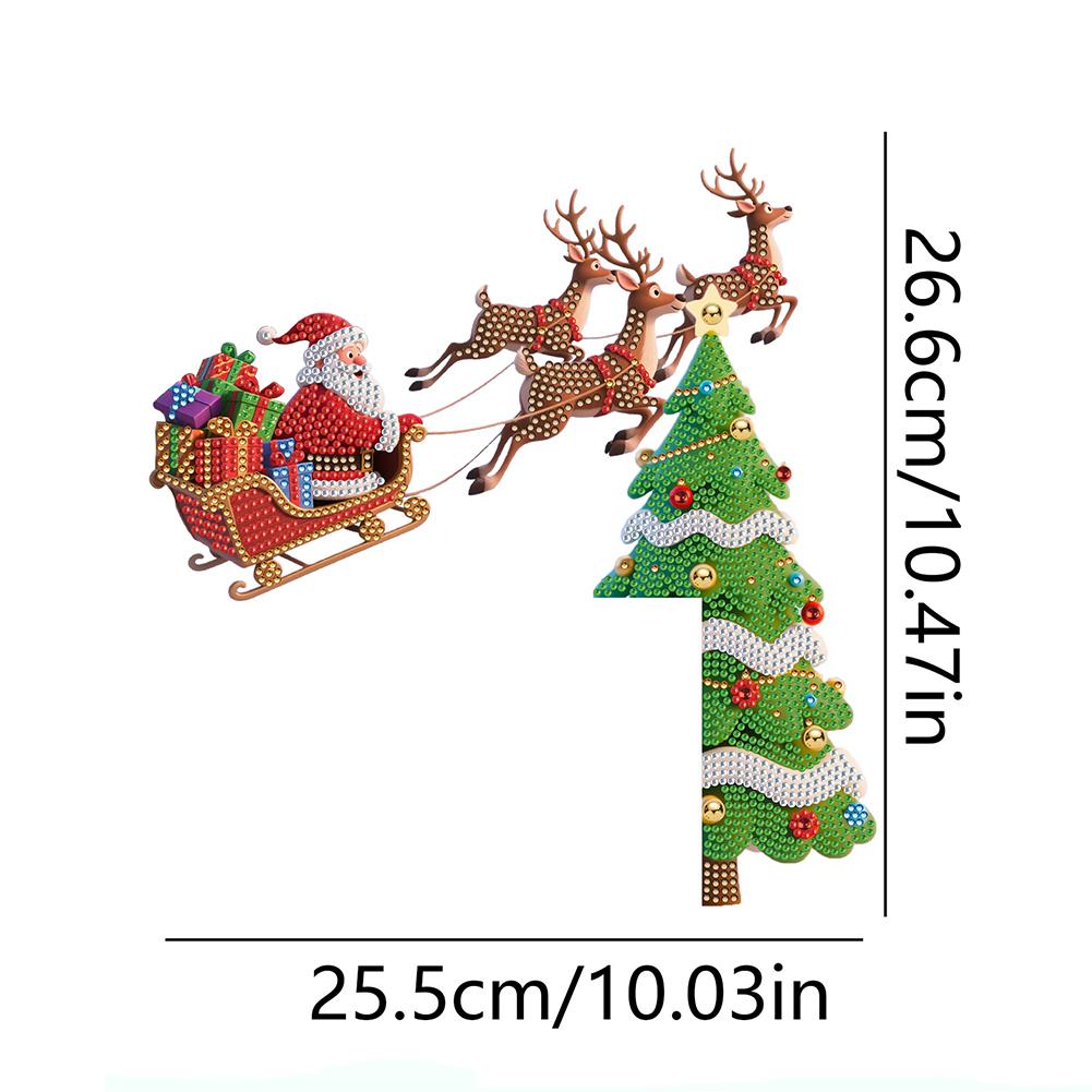 DIY Xmas Diamond Art Door Corner Pendants Diamond Arts Set Door Frame Hanging Decor Decorative PVC Door Pendant for Home Office