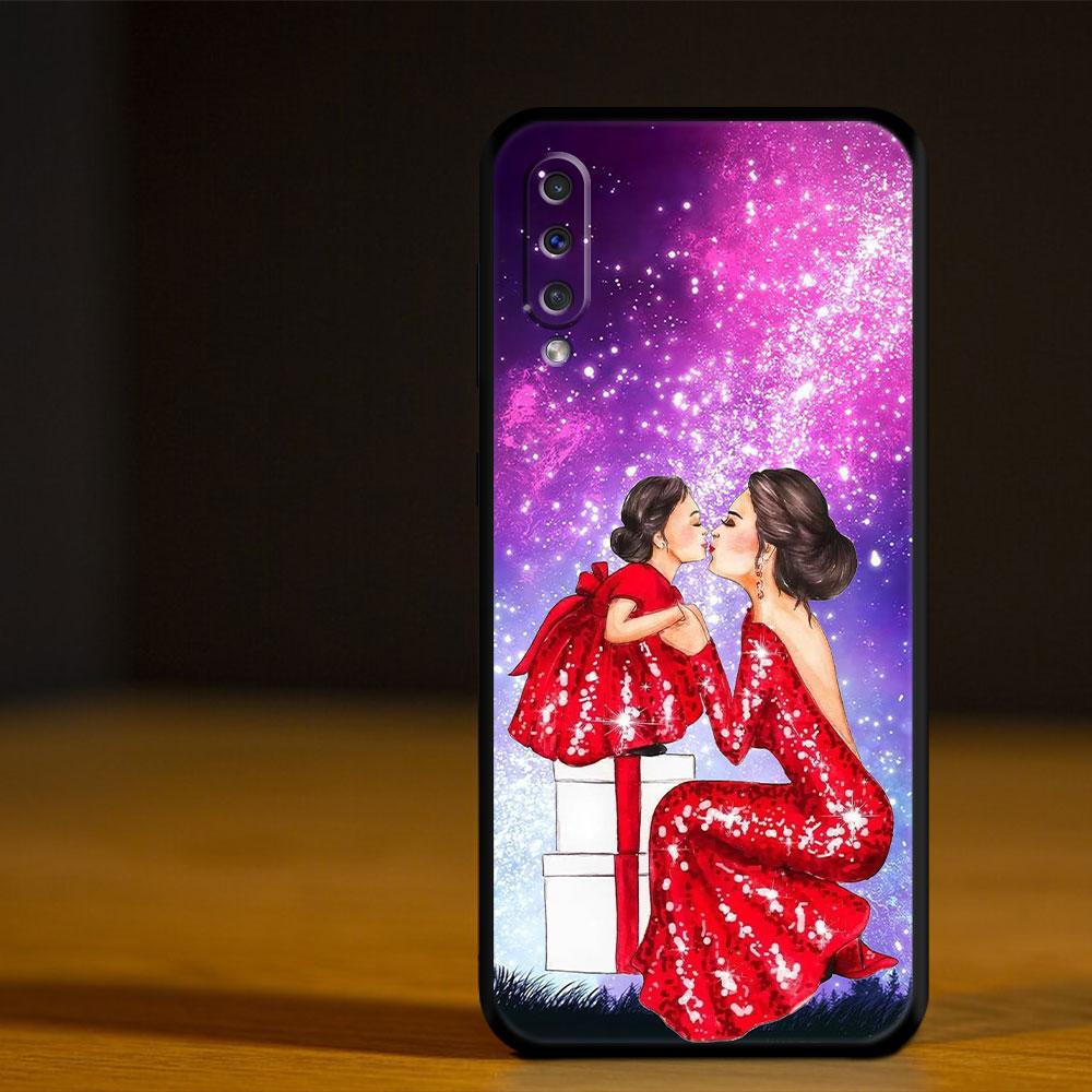 Capinha Cellphone Funda Fashion Girl Super Mom Baby For Samsung Galaxy A50 A10s A70 A30 Note 20 Ultra 10 A20e A40 A20s A10
