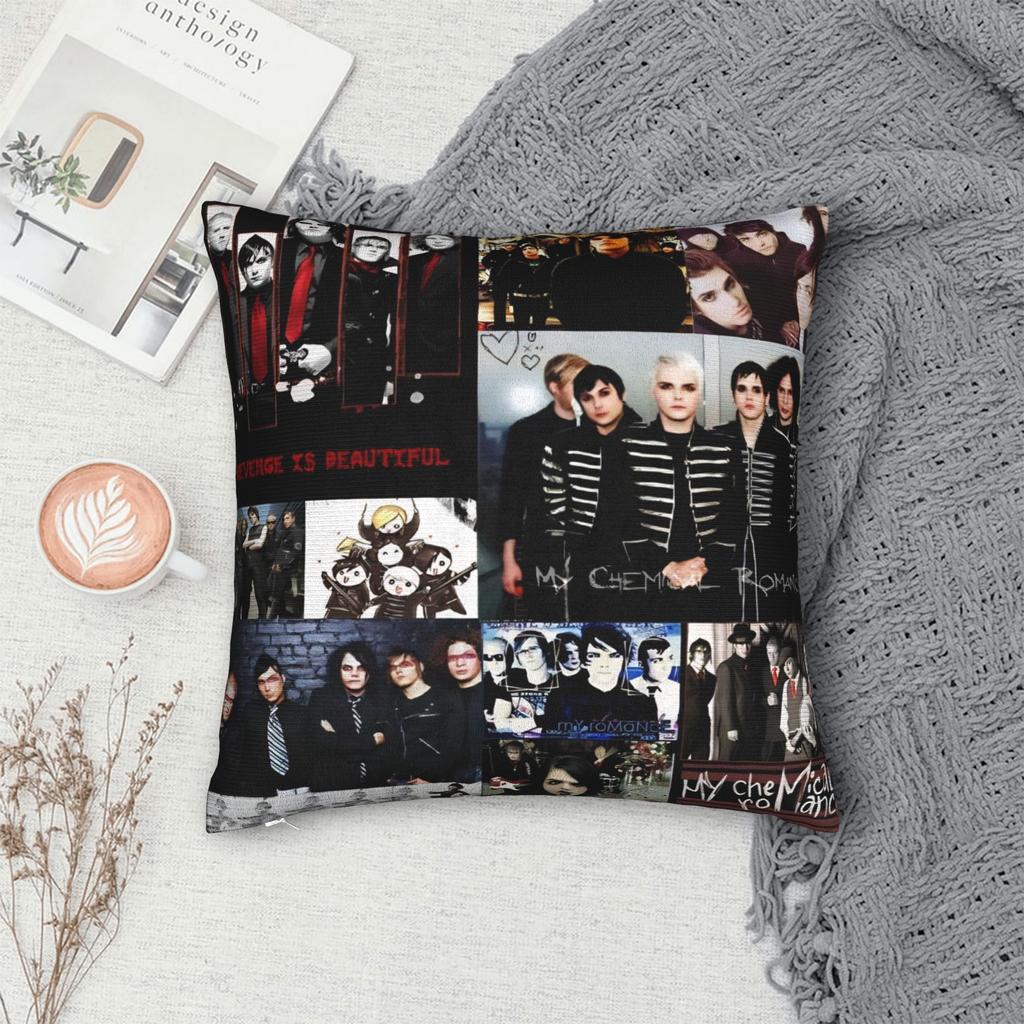 My Chemical Romance Rock Pillowcases Music Cute Funny Pillow Case For Sofa Couch Bed Living Room Comfy Pillow Cover
