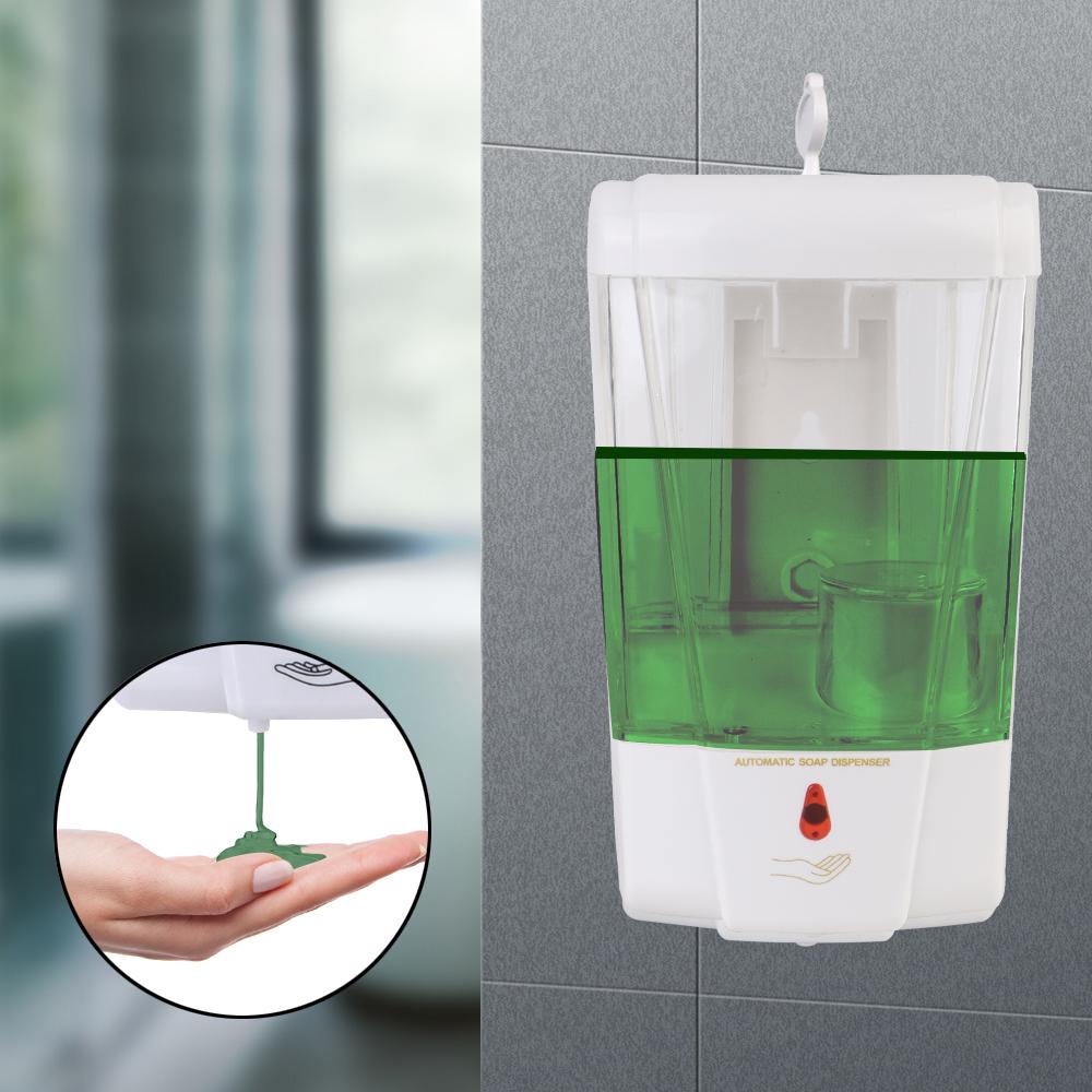 Automatic IR Sensor Soap Dispenser 700ml Wall-Mount for Kitchen Bathroom