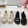 Sweet Heart-Shaped Buckle Lolita Shoes Women Patent Leather Platform Mary Janes Woman Metal Decoration Chunky Heels Pumps