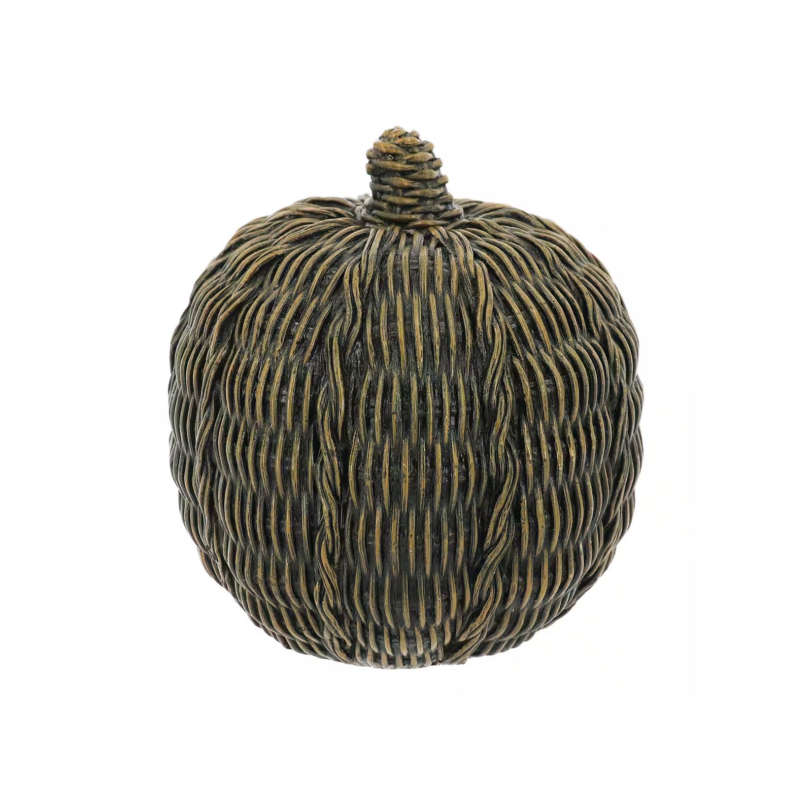 Halloween Woven Pumpkin Decorations - Faux Wicker Artificial Pumpkin for Fall Home Centerpieces One Size