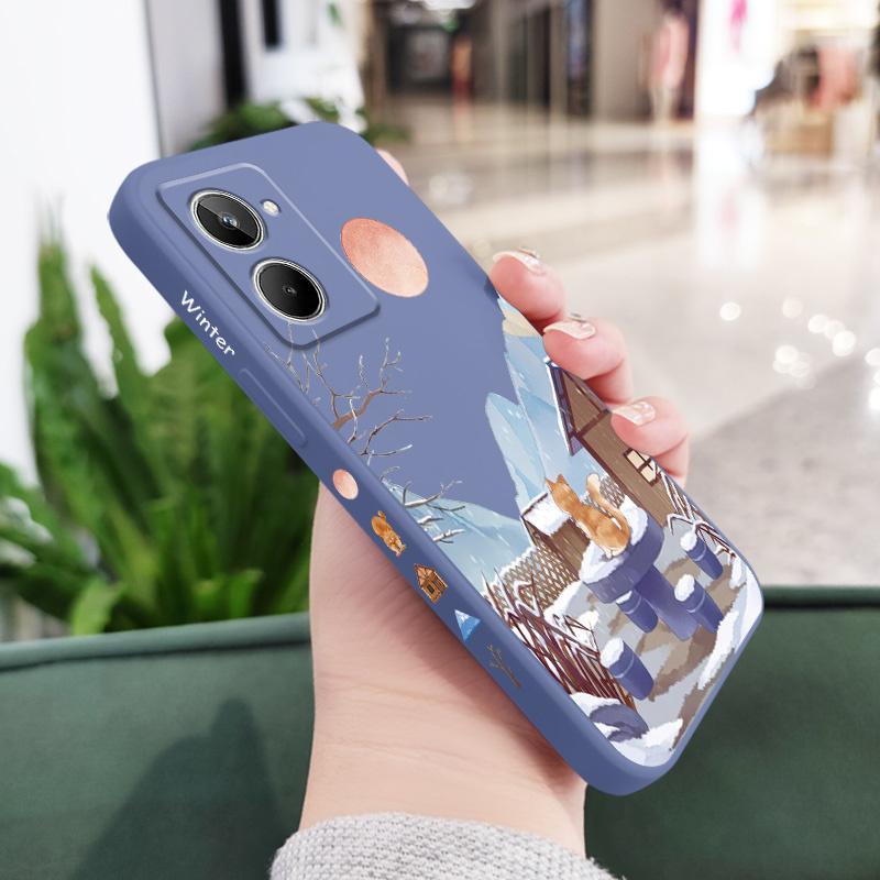 

Winter Cat Case For OPPO Realme 11 10 10T 9 9i 8 8i 7 Pro Plus C31 C30 C35 C11 C12 C15 C20 C21Y C25 S 4G 5G 2021 2020 Realme 10T светло-синий
