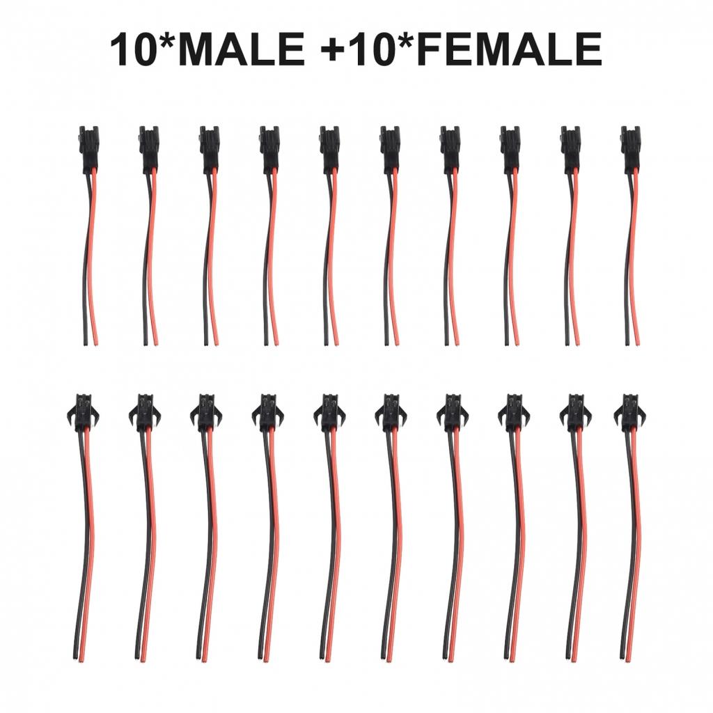 Head Connected Cable 2-Pin 2P Male / Female PVC 24AWG Red/ Black Practical
