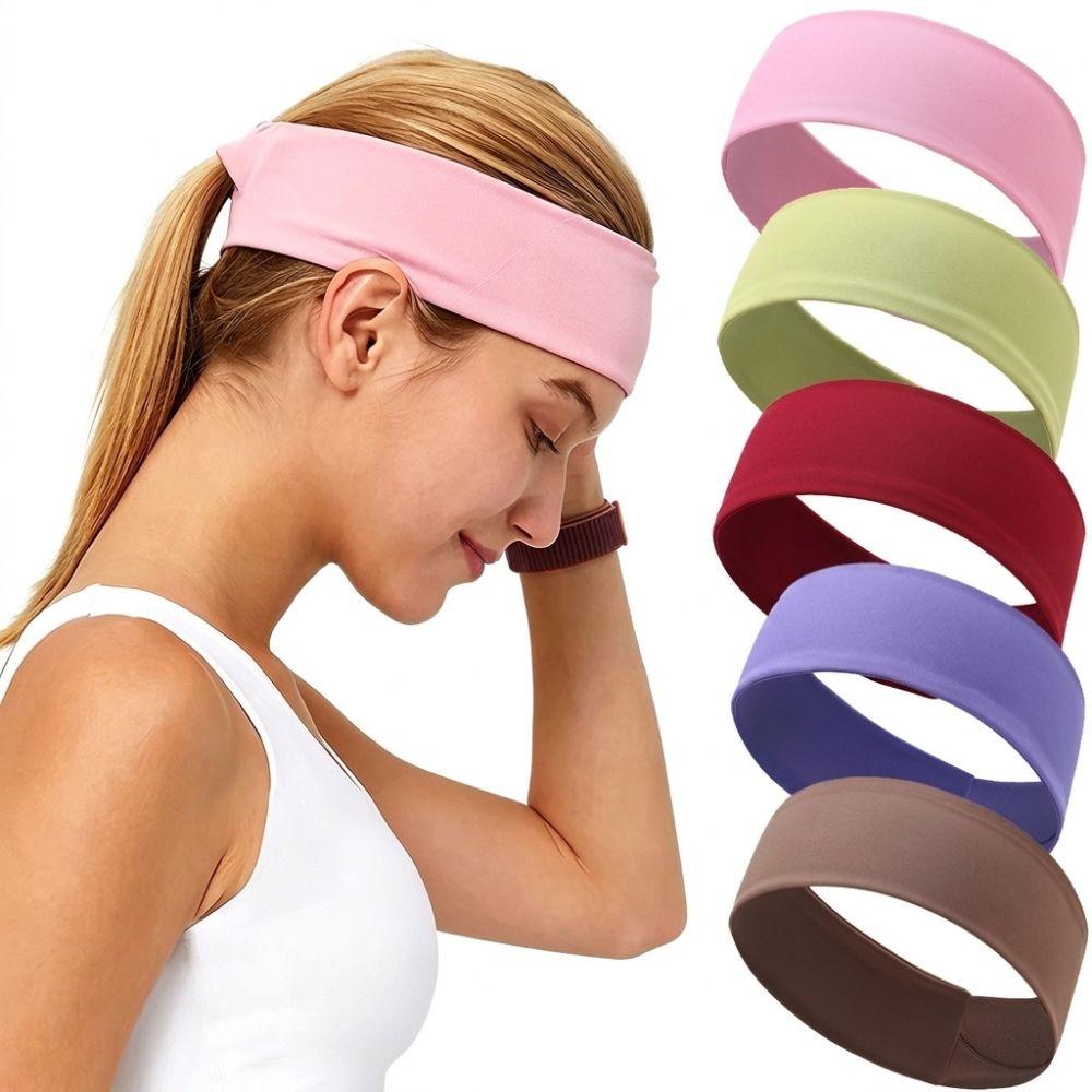 Solid Color Yoga Headbands Hair Fixing Hole Fitness Hair Bands Sports Headbands  Workout Use